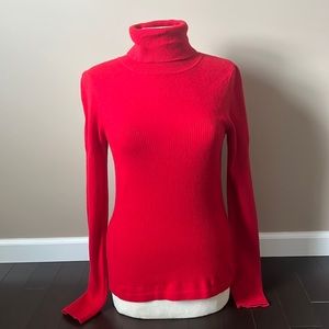 NWT Pink Tartan boustier turtleneck red sweater wool/angora/cashmere blend  sz L